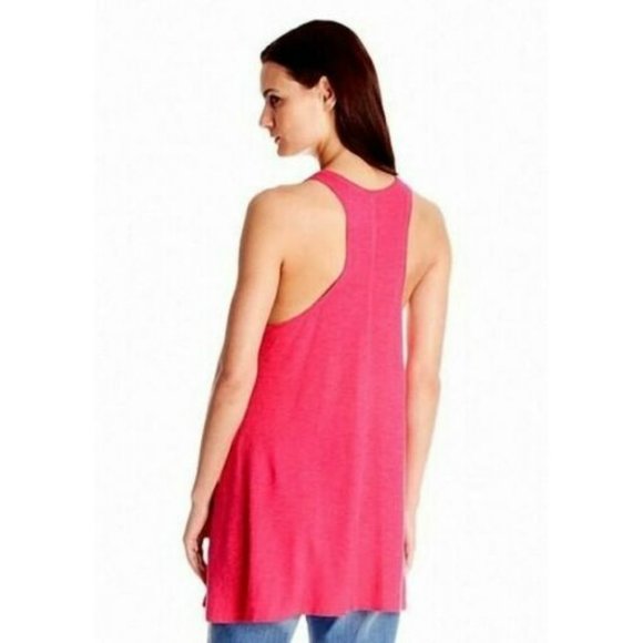 NEW Eileen Fisher Tank Top Sz Small Scoop Neck Racerback Swing Tunic Pink - Picture 6 of 6